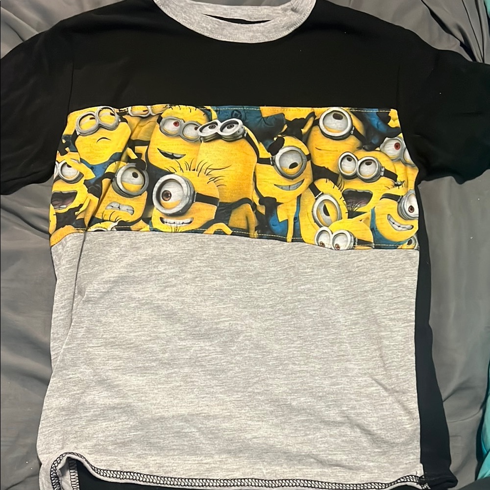 Minions Kids Short Sleeve Tee - Black, Yellow, Gray